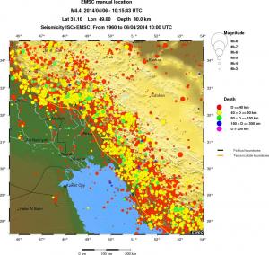 regional historical seismicity