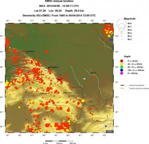 regional historical seismicity