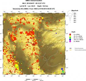 regional historical seismicity