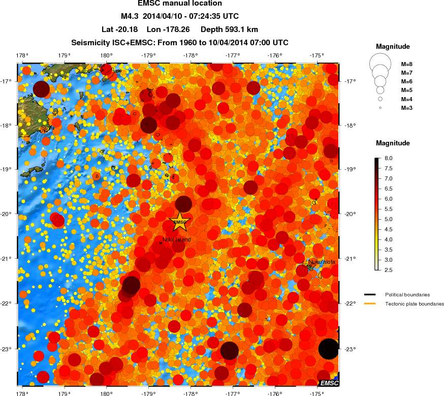 regional magnitude historical seismicity
