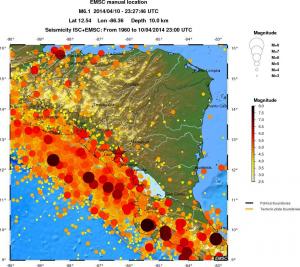 regional magnitude historical seismicity