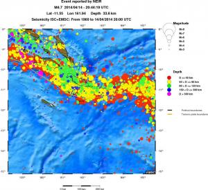 regional historical seismicity
