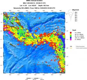 regional historical seismicity