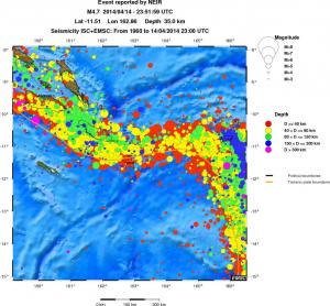 regional historical seismicity