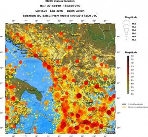 regional magnitude historical seismicity
