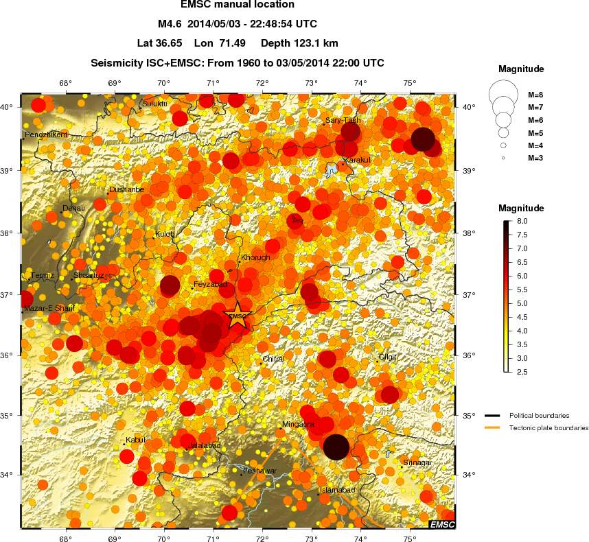 regional magnitude historical seismicity