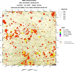 regional historical seismicity