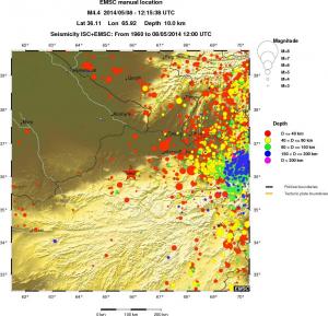 regional historical seismicity