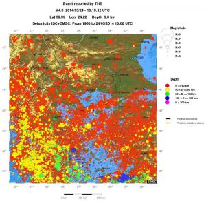 regional historical seismicity