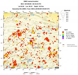 regional historical seismicity