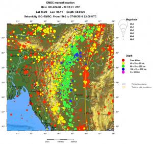 regional historical seismicity