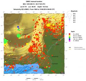 regional historical seismicity