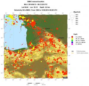 regional historical seismicity