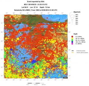 regional historical seismicity