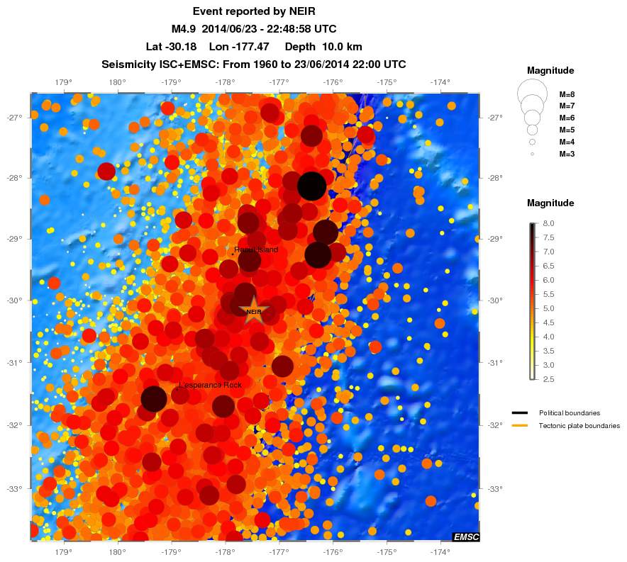 regional magnitude historical seismicity