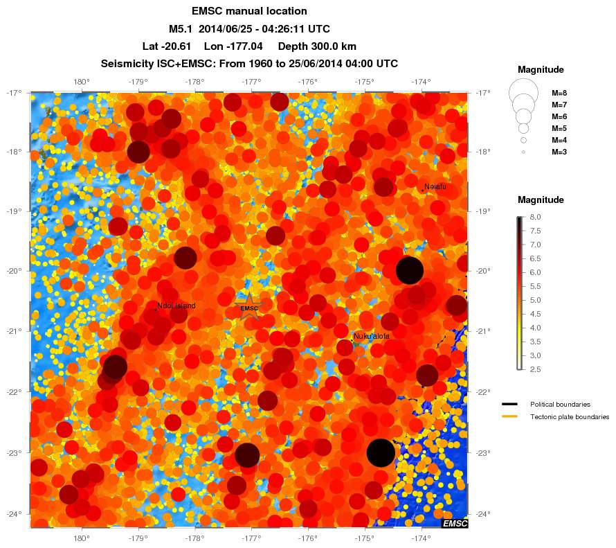 regional magnitude historical seismicity
