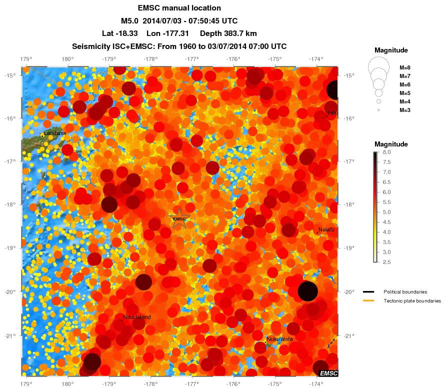 regional magnitude historical seismicity