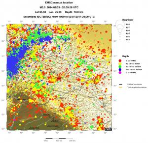 regional historical seismicity