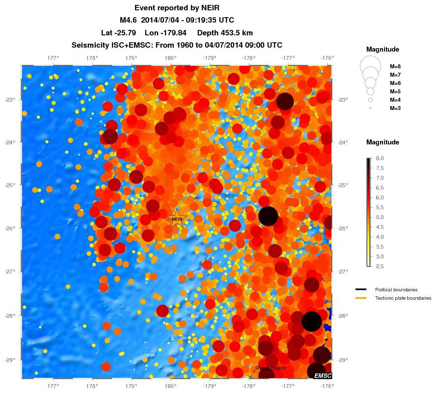 regional magnitude historical seismicity
