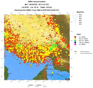 regional historical seismicity