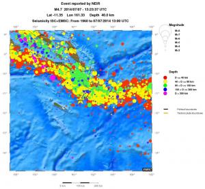 regional historical seismicity