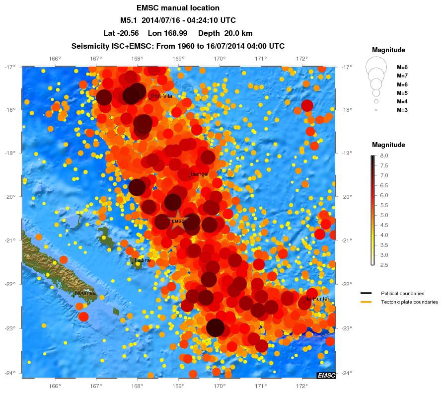 regional magnitude historical seismicity