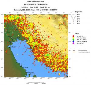 regional historical seismicity