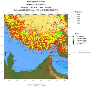 regional historical seismicity
