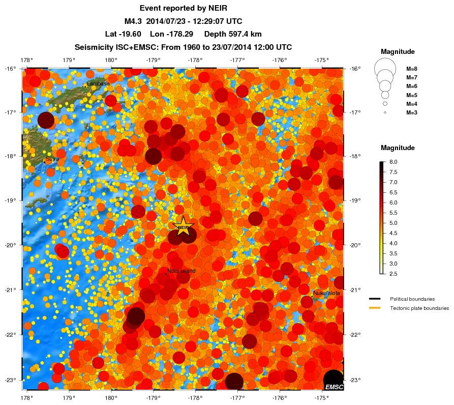 regional magnitude historical seismicity