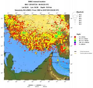 regional historical seismicity
