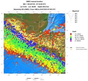 regional historical seismicity