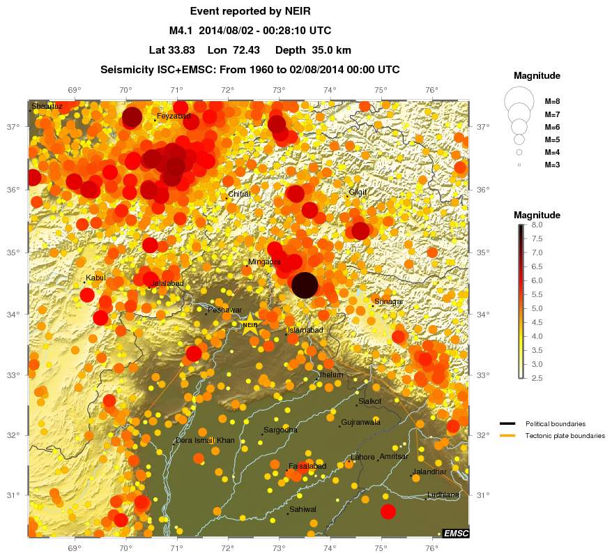 regional magnitude historical seismicity