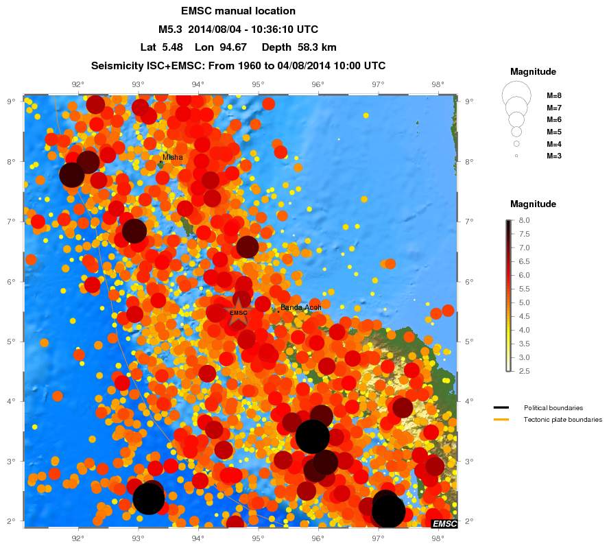 regional magnitude historical seismicity