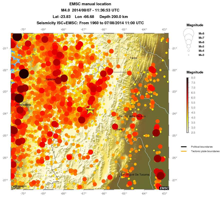 regional magnitude historical seismicity