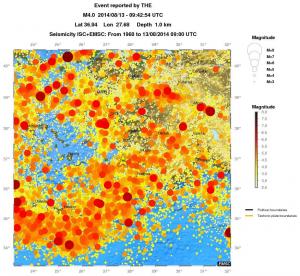 regional magnitude historical seismicity
