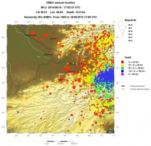 regional historical seismicity