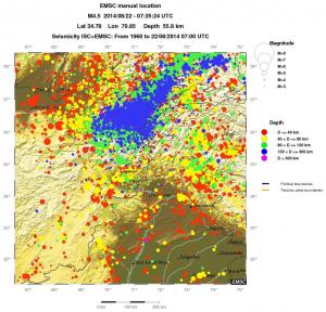 regional historical seismicity