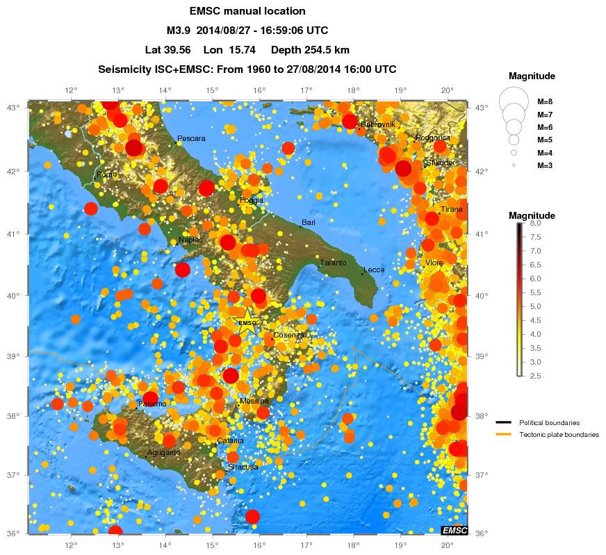 regional magnitude historical seismicity