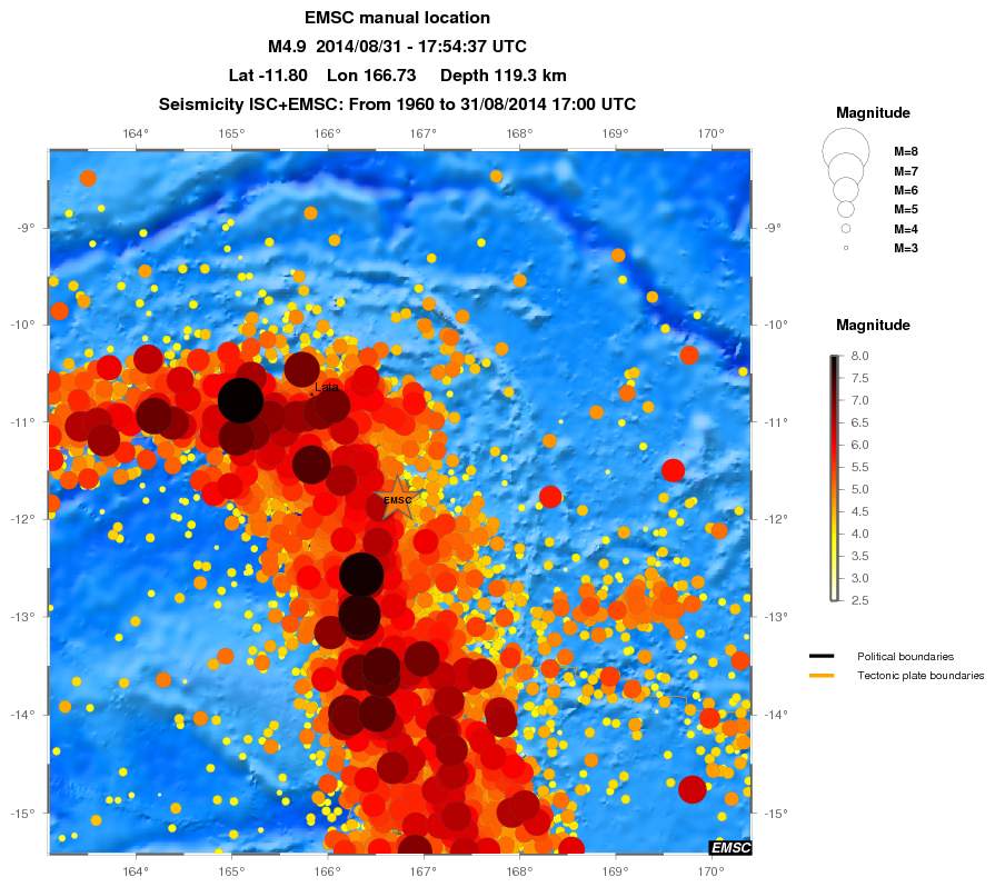 regional magnitude historical seismicity