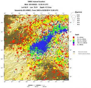 regional historical seismicity