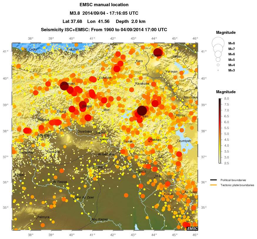 regional magnitude historical seismicity