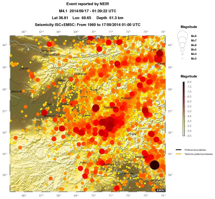 regional magnitude historical seismicity