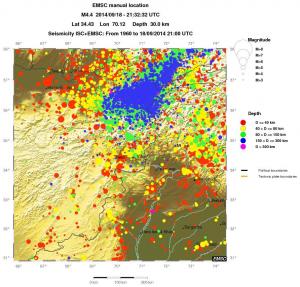 regional historical seismicity