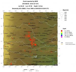 regional historical seismicity