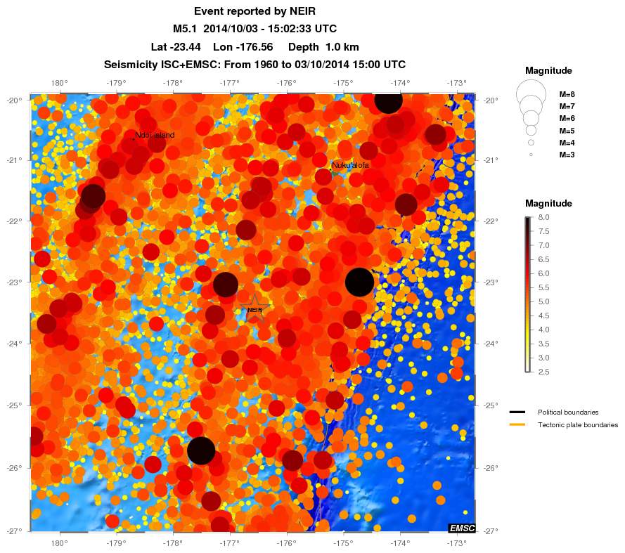 regional magnitude historical seismicity