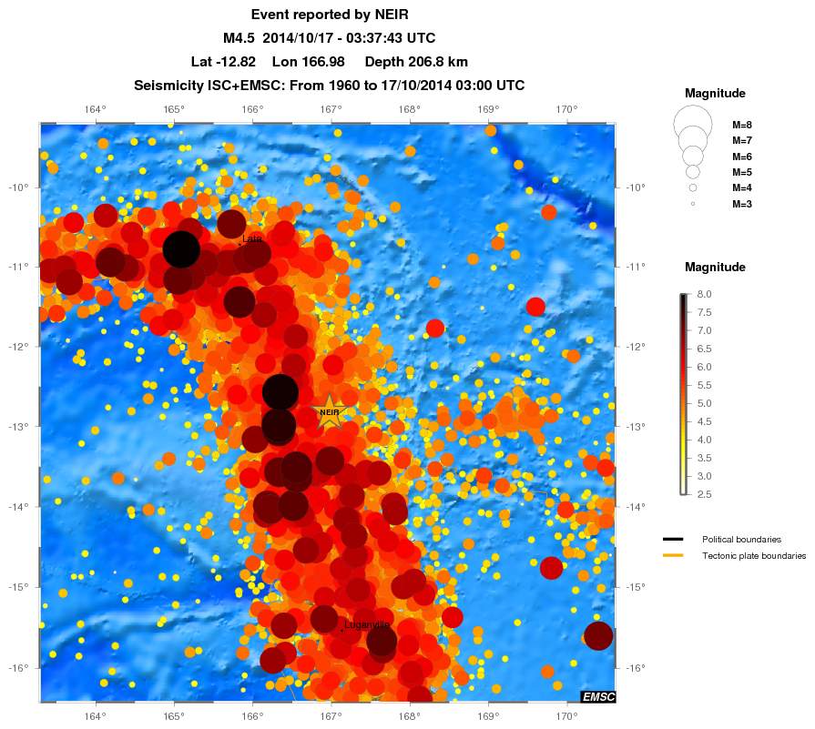 regional magnitude historical seismicity