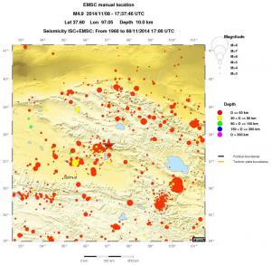 regional historical seismicity