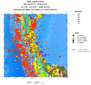 regional historical seismicity