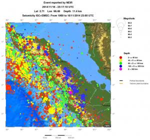 regional historical seismicity