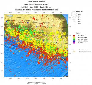 regional historical seismicity
